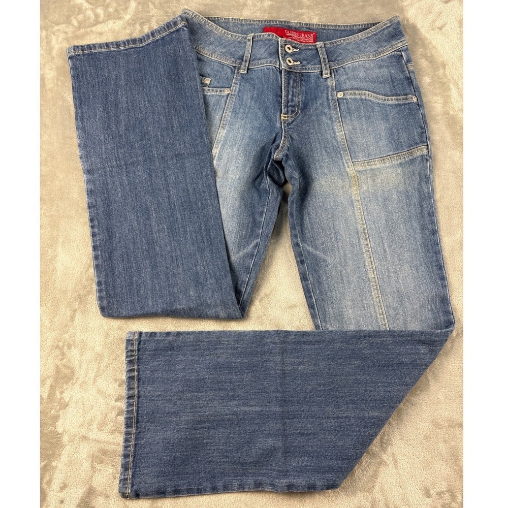Guess Jeans Womens 29 Bootcut Blue Seam Detail Low Rise Y2K EUC